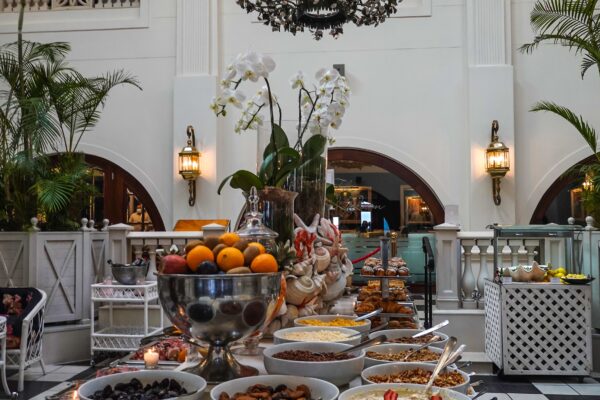 Hotel breakfast buffet spread, comparing the Travelodge breakfast deal vs Premier Inn